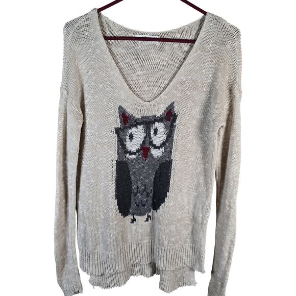 Abercrombie & Fitch Sweater Womens Small Owl Knit - Picture 1 of 8